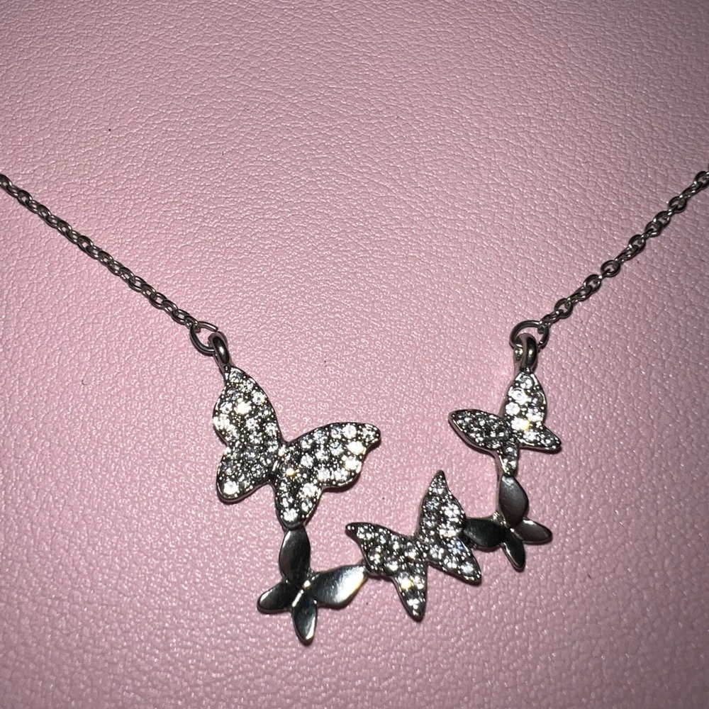 Silver butterfly necklace